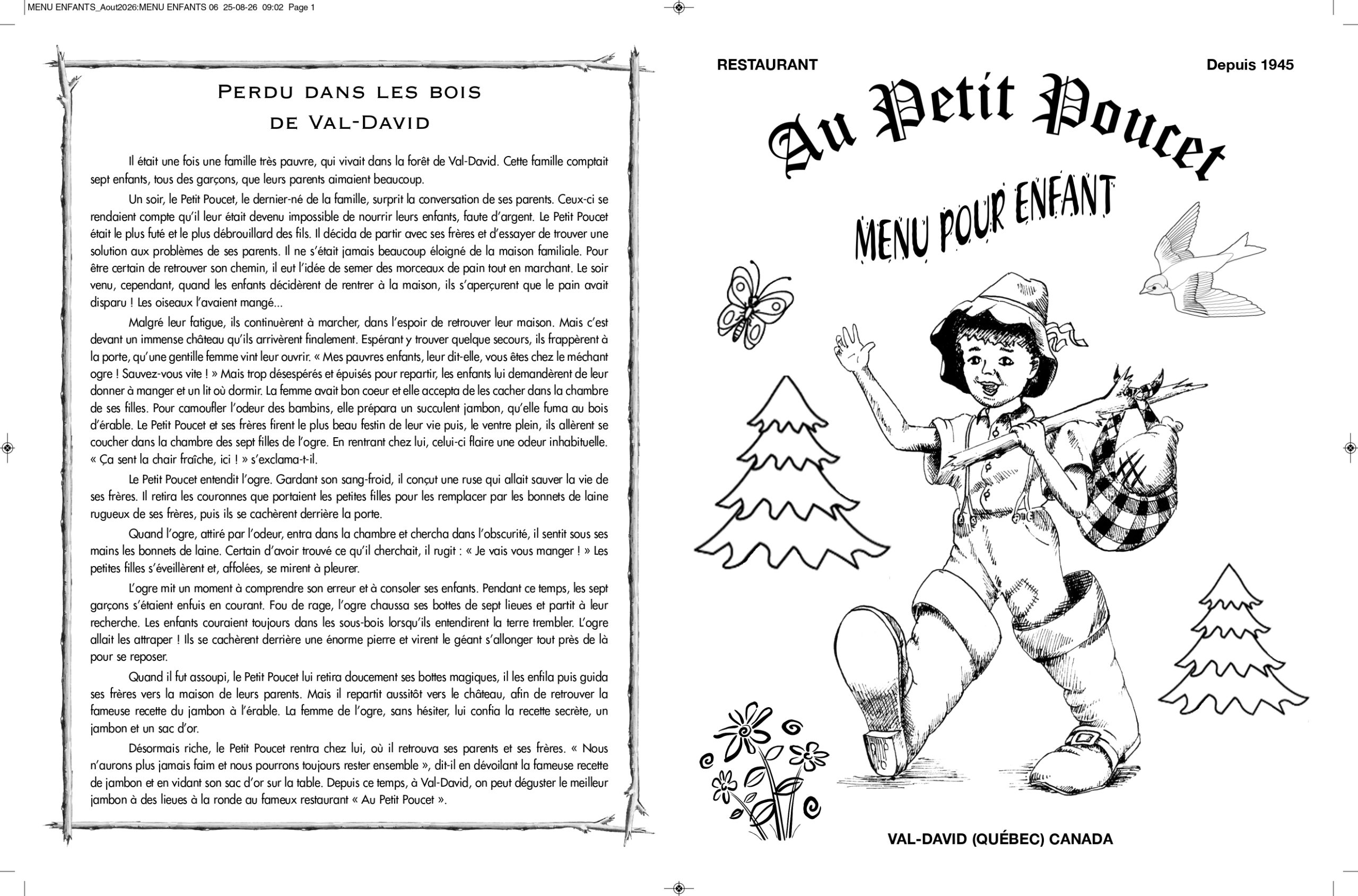 Menu Enfant